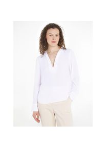 Tommy Hilfiger , Langarmbluse »VISCOSE CREPE V-NECK BLOUSE«, in Unifarbe , Optic White , 44 , 44 , Langarm Bluse von Tommy Hilfiger