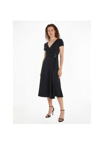 Tommy Hilfiger , Wickelkleid »UTILITY WRAP MIDI DRS SS« mit verstellbarem Gürtel , Black , N-Gr , L (40) -N-Gr , L (40) , Figurumspielende...