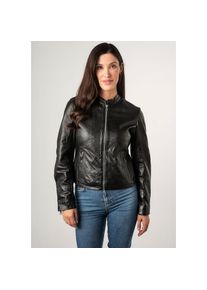 Mauritius, Damen, Lederjacke &raquo;MWCelly&laquo; mit Stehkragen, Rei&szlig;verschlusstaschen, black, XL, black, Lederjacke von GIPSY by Mauritius, Trachtenmode