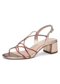 Tamaris , Sandalette, Blockabsatz, Riemchensandale, Festtagsschuh, bunte Schmucksteine , rosé kombiniert , 42 , 42 , Elegante Sandalette mit...