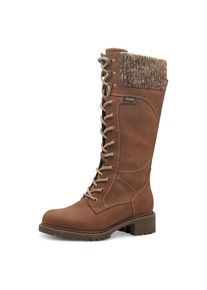 Tamaris , Winterstiefel , Blockabsatz, Schnürstiefel, Langschaftstiefel, vegane Verarbeitung , braun , 42 , 42 , Schnürstiefel mit...