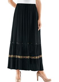 Damska Maxisukňa, krčený materiál čierna veľkosť 52