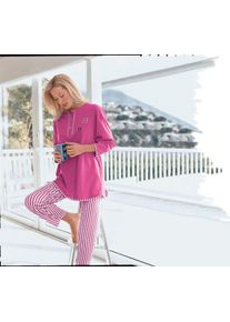 DRIESEN Damska Pyžamo, pruhované nohavice ostružinová veľkosť 52/54