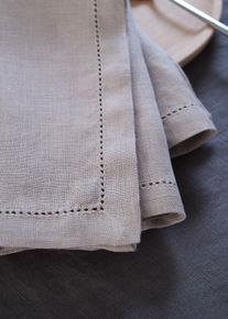 Linnen servetten (set van 2) - beige - maat 40x40 cm - linnen - bonprix