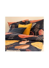 Dekbedovertrek met bladeren - blauw - maat 135x200 cm - met katoen - bonprix