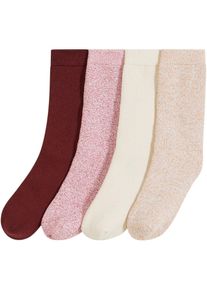 Thermo frotté sokken (4 paar) - rood - maat 35-38 - badstof - bonprix