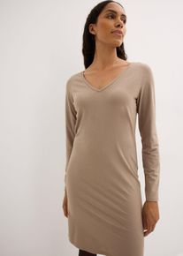 Jersey jurk van viscose (set van 2) - bruin - maat 36/38 (S) - viscose - bonprix