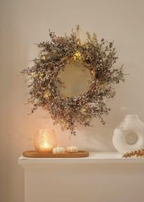LED-wanddecoratie krans - bruin - maat Onesize - bonprix