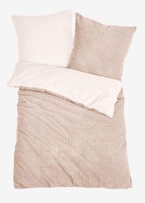 Cashmere touch dekbedovertrek met structuureffect - grijs - maat 135x200 cm - bonprix