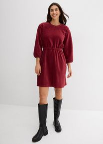 Jurk van jersey corduroy - rood - maat 44/46 (L) - met katoen - bonprix