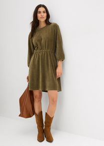 Jurk van jersey corduroy - groen - maat 36/38 (S) - met katoen - bonprix