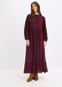 Maxi jurk van chiffon - bruin - maat 48 - bonprix