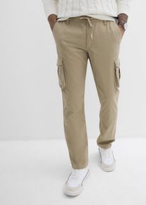 Regular fit cargo broek straight - groen - maat 52 - 100% katoen - bonprix