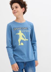 Longsleeve van puur biologisch katoen - blauw - maat 128/134 - 100% katoen - bonprix