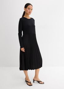 Midi jurk in een viscosemix - zwart - maat 48/50 (XL) - viscose - bonprix