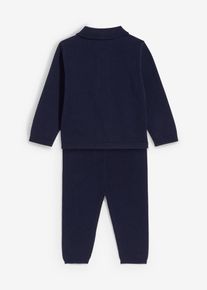 Polo trui en legging (2-dlg. set) - blauw - maat 68/74 - met katoen - bonprix