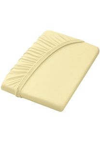 Dormisette unisex Hoeslaken in vanillegeel ,maat 1 st. 90x190 - 100x200 cm, Witt, 75% Katoen, 25% Polyester