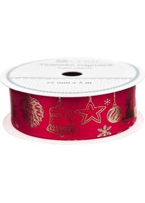 DP Craft, Geschenkverpackung, Rotes Satinband 25mmx5m