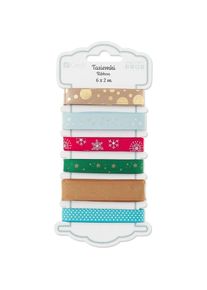 DP Craft, Geschenkverpackung, Liebenswerte Weihnachtsbänder 6x2m (Geschenkband, 6 x)