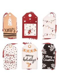 Dalprint, Geschenkverpackung, Geschenkanhänger mit Schnur 24 Stk (Geschenkband, 24 x)