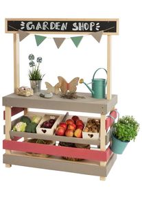 Muddy Buddy Kaufladen &raquo;Garden Friend&laquo; Outdoor Shop, natur - warmgrau/malvenrosa, FSC - sch&uuml;tzt Wald in rosa