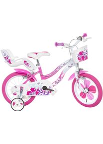 DINO Kinderfahrrad »Mädchenfahrrad 16 Zoll« 1 Gang mit Stützrädern in pink, Größe 16 Zoll (40,64 cm)