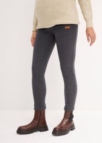 Wärmende Umstands-Leggings mit Teddyfutter, grau, Größe 52/54 (XXL), mit Baumwolle, bonprix