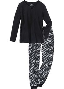 Pyjama aus reiner Bio-Baumwolle, schwarz, Gr&ouml;&szlig;e 40/42 (M), 100% Baumwolle, bonprix