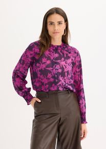Chiffon Bluse mit Smok-Details, lila, Größe 42, bonprix