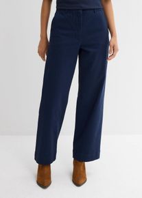 Weite 7/8 Hose aus elastischem Bio-Baumwoll-Mix, blau, Gr&ouml;&szlig;e 52, mit Baumwolle, bonprix