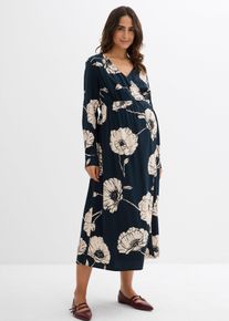 Maxi- Wickelkleid für die Schwangerschaft und danach, petrol, Größe 38, bonprix