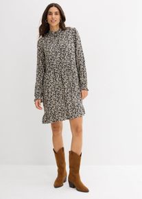 Minikleid aus fließender Viskose, grau, Größe 36, Viskose, bonprix
