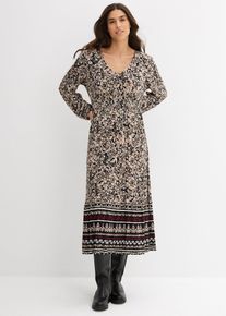 Maxikleid aus softem Viskose-Elasthan-Mix, beige, Gr&ouml;&szlig;e 36/38 (S), Viskose, bonprix