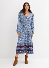Maxikleid aus softem Viskose-Elasthan-Mix, blau, Größe 52/54 (XXL), Viskose, bonprix