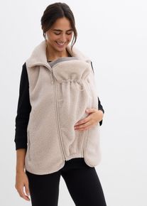 3-in-1 weiche Umstands-und Trageweste aus Teddyfleece, grau, Größe 48/50 (XL), bonprix