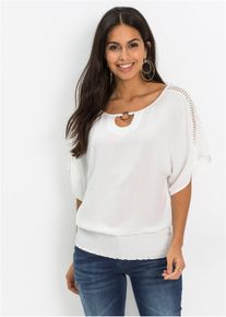 Bluse aus reiner Viskose, wei&szlig;, Gr&ouml;&szlig;e 40, bonprix