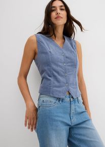 Cord-Weste, blau, Größe 50, mit Baumwolle, bonprix