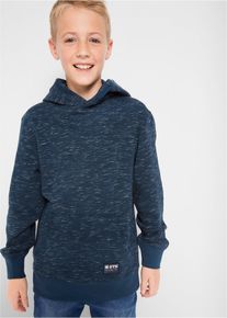 bonprix Sudadera con capucha de suave mezcla de algodón, azul, 128/134