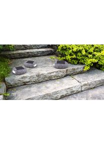 Lot de 3 lampes solaires Globo LED Gris, 1 lumière