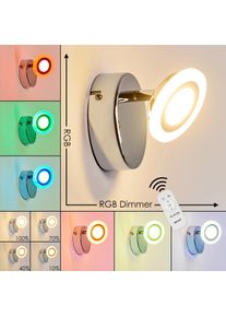 hofstein Lucy Wandleuchte LED Chrom, 1-flammig, Fernbedienung, Farbwechsler