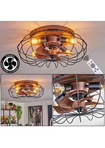 hofstein Wemude Ceiling Light brown, black, 4-light sources, Remote control