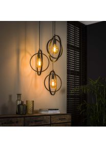 hofstein Zijlstra Mirandola Pendelleuchte Grau, 3-flammig