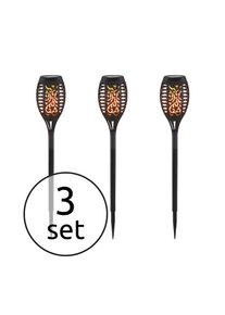 Globo 3er Set SOKARO Solarleuchte LED Schwarz, 12-flammig