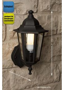 Rabalux Velence Wandleuchte Schwarz, Transparent, Klar