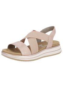 Remonte , Riemchensandale, Sommerschuh, Sandalette, Keilabsatz, mit praktischem Gummizug , rosé , 43 , 43 , Riemchensandale in sportiver Optik