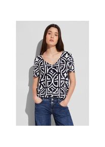 Street One , Damen , T-Shirt mit grafischem Muster , deep blue , 36 , 36 , Modisches T-Shirt von Street One
