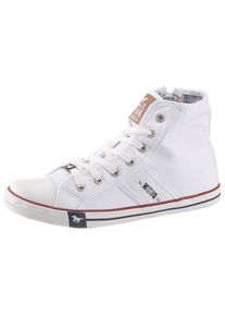 Mustang Shoes , Sneaker, High Top-Sneaker, Schnürschuh mit Label in der Laufsohle , weiß , 41 , 41 , Sneaker in sportlicher Optik