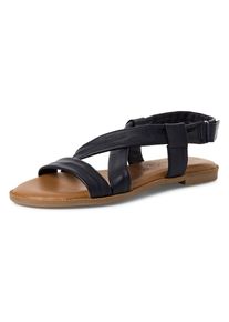 Tamaris , Riemchensandale, Sommerschuh, Sandalette mit Klettverschluss am Riemchen , navy , 42 , 42 , Sandale mit gekreuzter Bandage