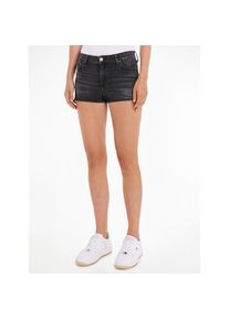Tommy Jeans , Shorts »NORA MD SHORT AH1288« mit Logo-Badge & Flag , Denim Black , N-Gr , 26 -N-Gr , 26 , Hot Pants von Tommy Jeans Womanswear