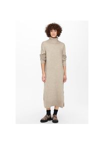 Only , Strickkleid »ONLBRANDIE L/S ROLL NECK DRESS« , Pumice Stone , N-Gr , L (40) -N-Gr , L (40) , Elastisches Material: passt sich deiner...